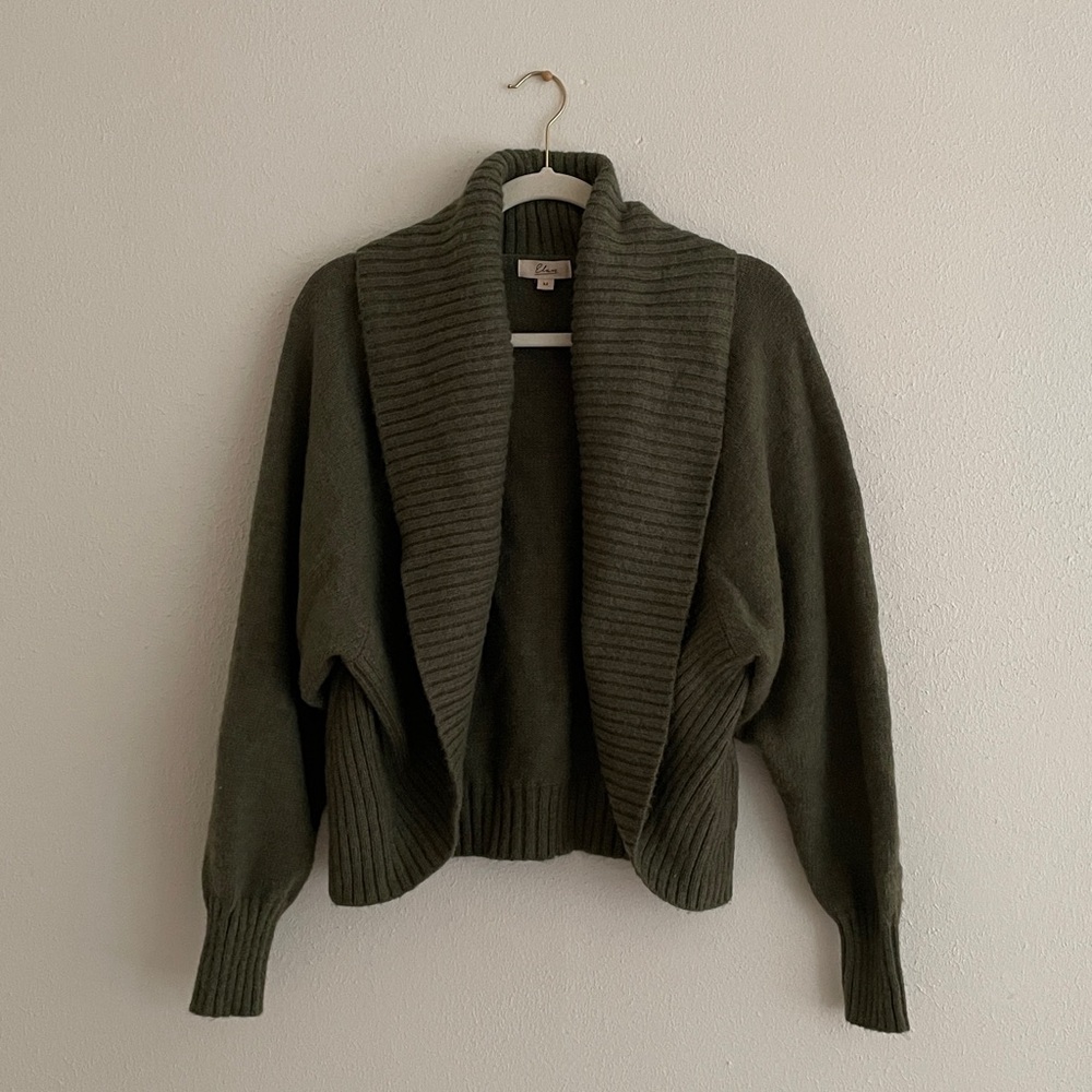 Elan Crop Sweater Open Front Cardigan - Picture 15 of 15